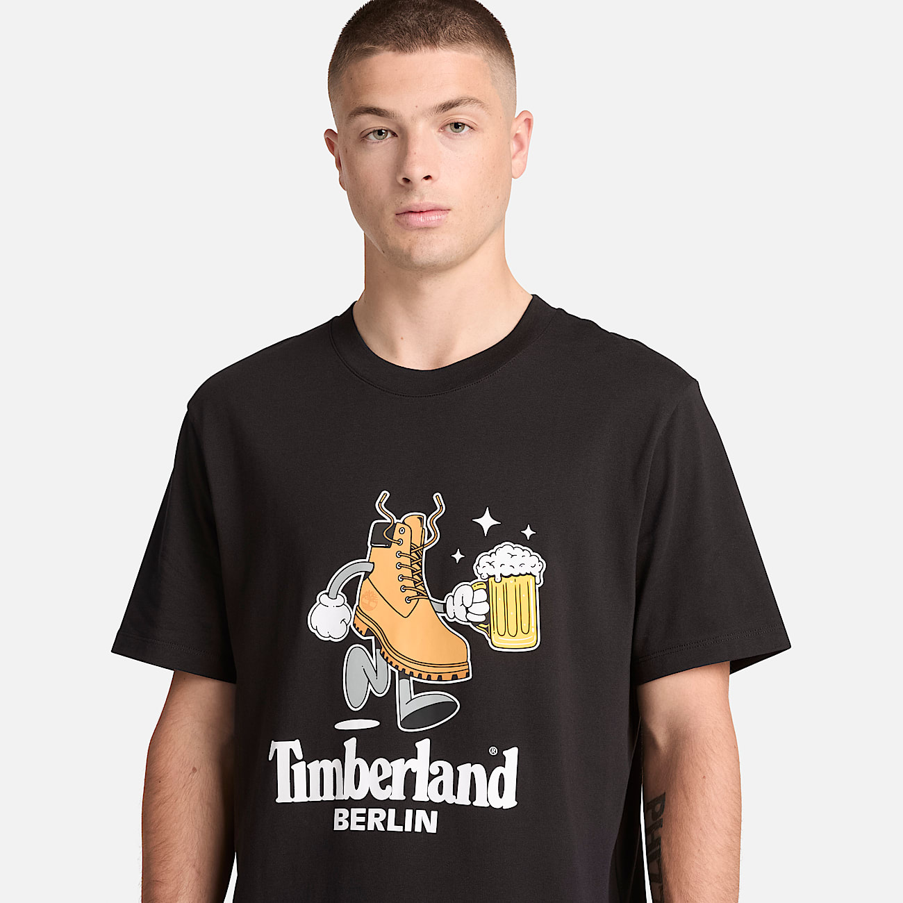 Uniseks Berlin Tshirt met korte mouwen in zwart TBL zwart ALT3