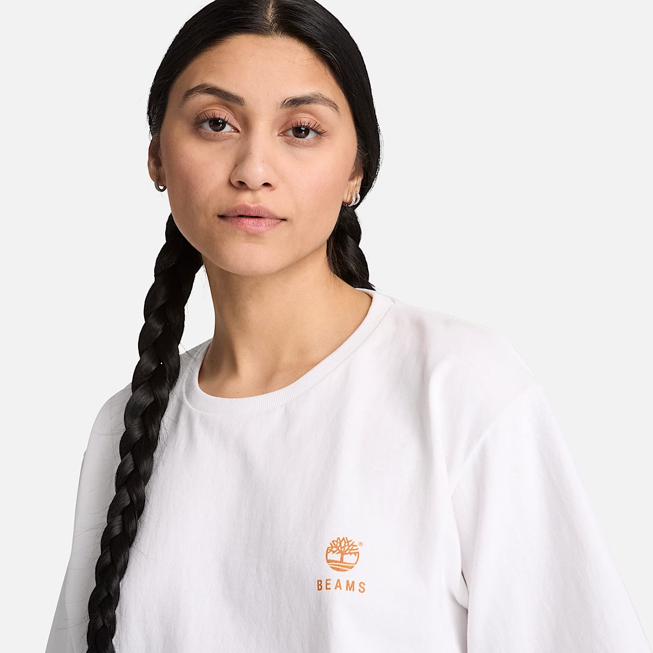 Uniseks Timberland x BEAMS Katoenen Tshirt met print in wit TBL wit ALT4