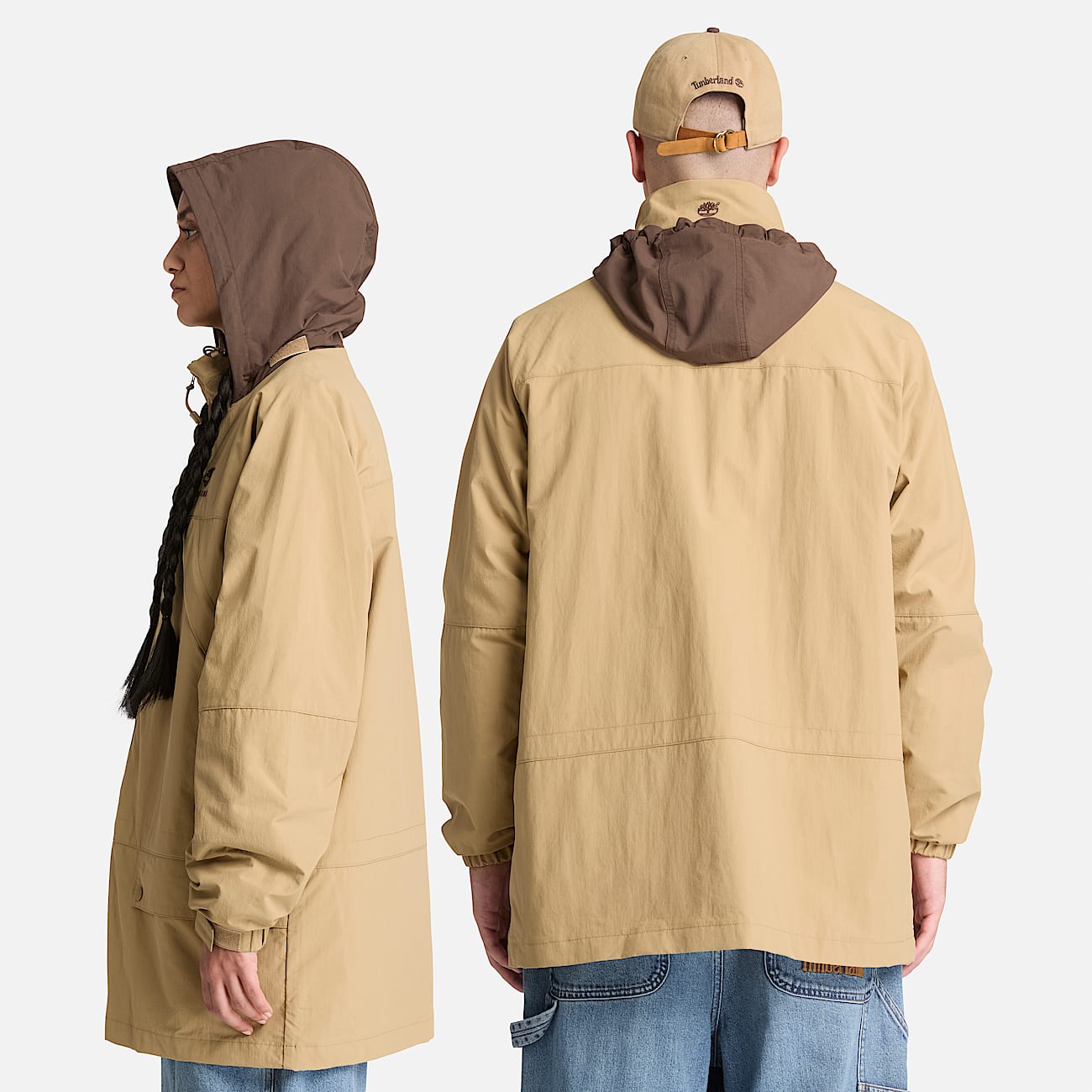 All Gender Timberland x BEAMS Nylon ZipUp Convertible Jacket in Khaki TBL Khaki ALT2