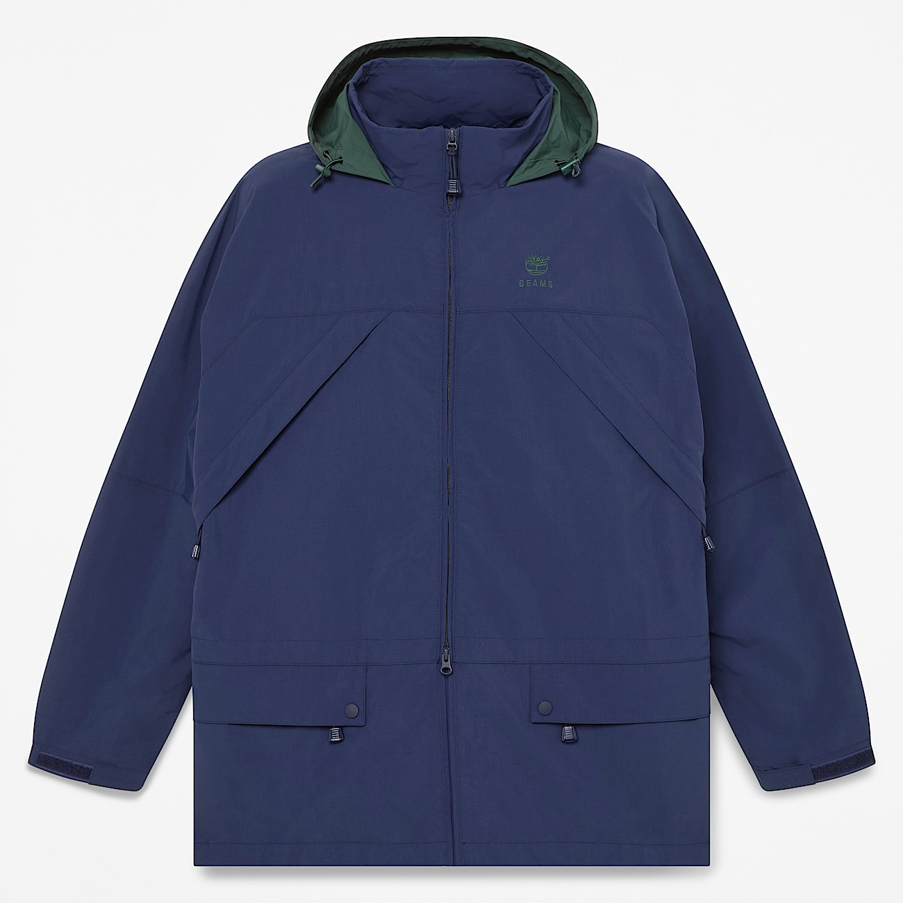 All Gender Timberland x BEAMS Nylon ZipUp Convertible Jacket in Dark Blue TBL Blue HERO