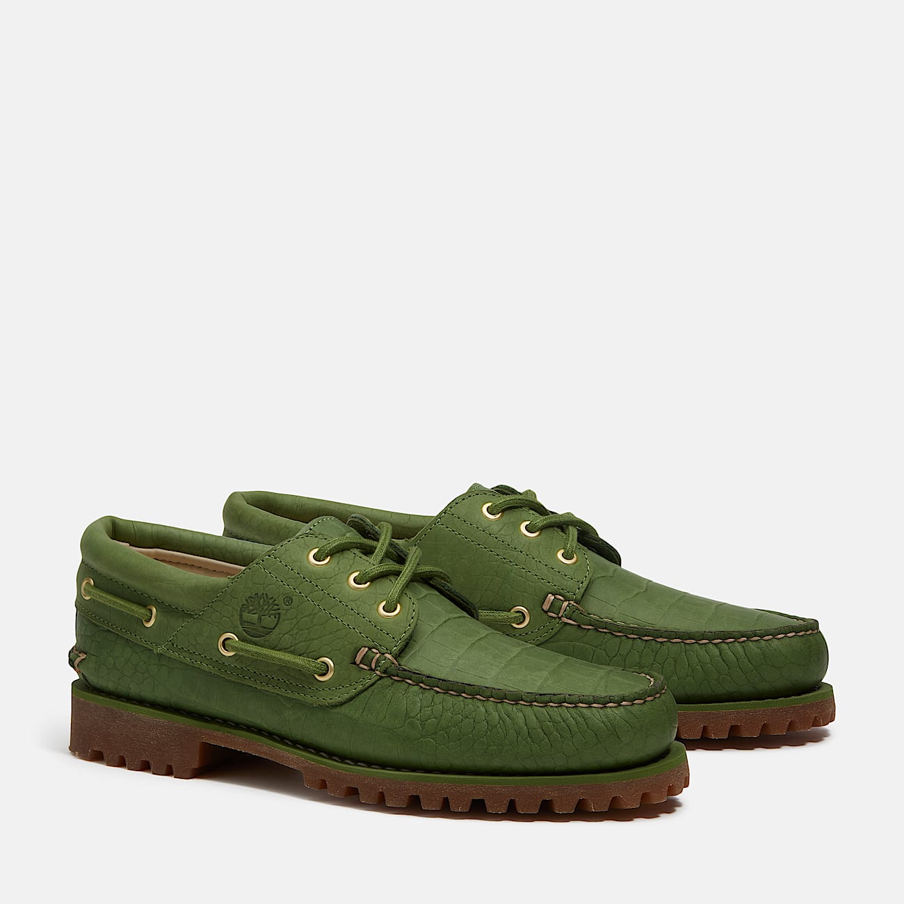 Timberland Authentic 3Eye Lug Handsewn Boat Shoe for Men in Green TBL Green ALT4