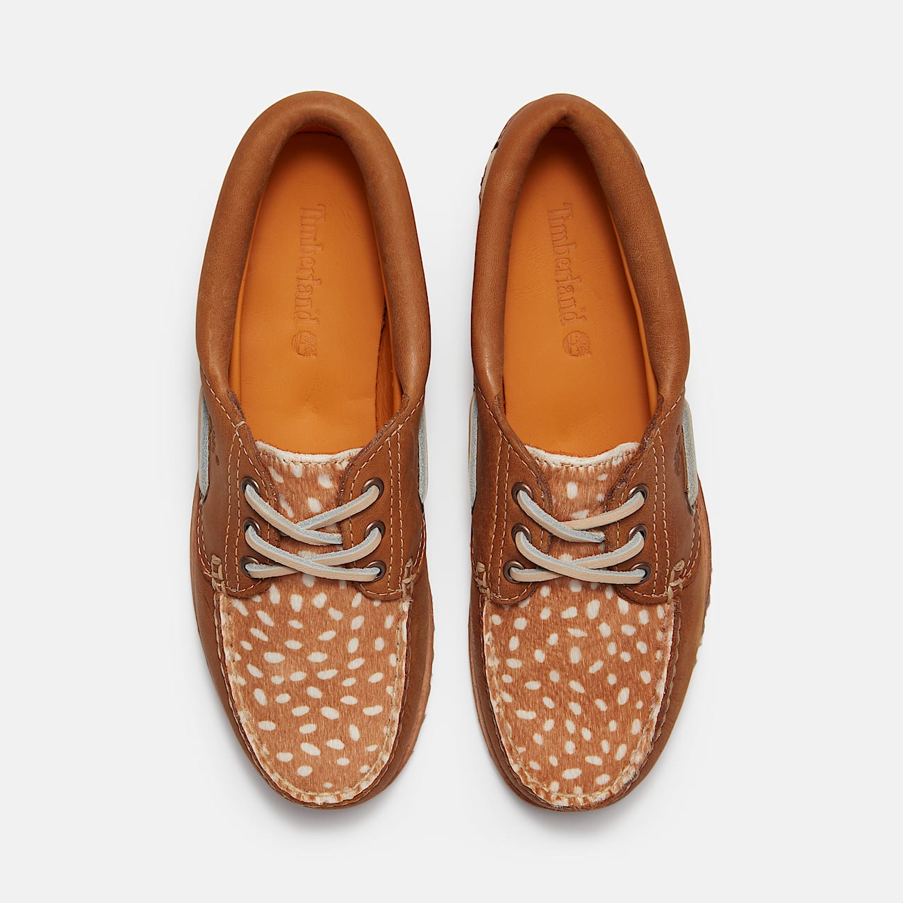 Autentisk Timberland sejlersko med tre snrehuller til kvinder i brunbeige TBL Brun ALT2