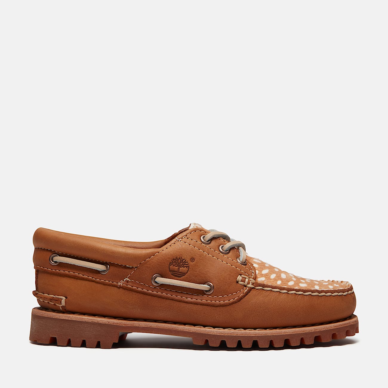 Autentisk Timberland sejlersko med tre snrehuller til kvinder i brunbeige TBL Brun HERO