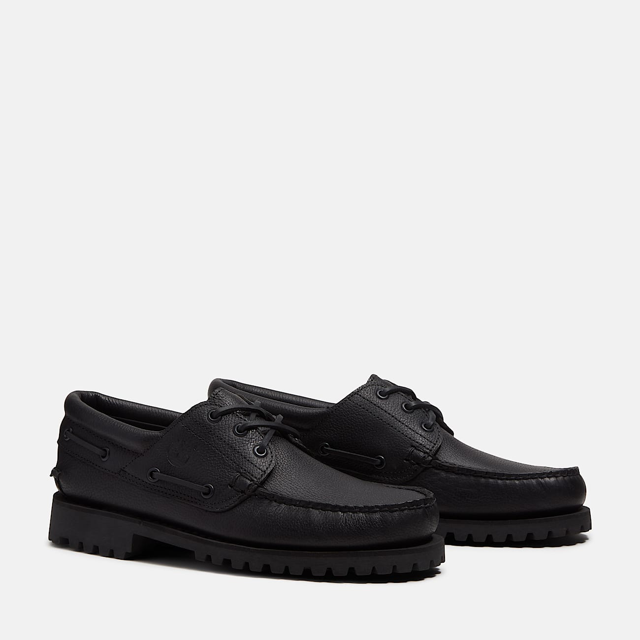 Chaussure bateau cousue main  3 illets Authentic Timberland pour homme en noir TBL noir ALT4