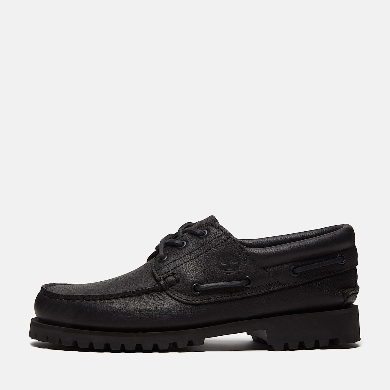 Chaussure bateau cousue main  3 illets Authentic Timberland pour homme en noir TBL noir ALT8