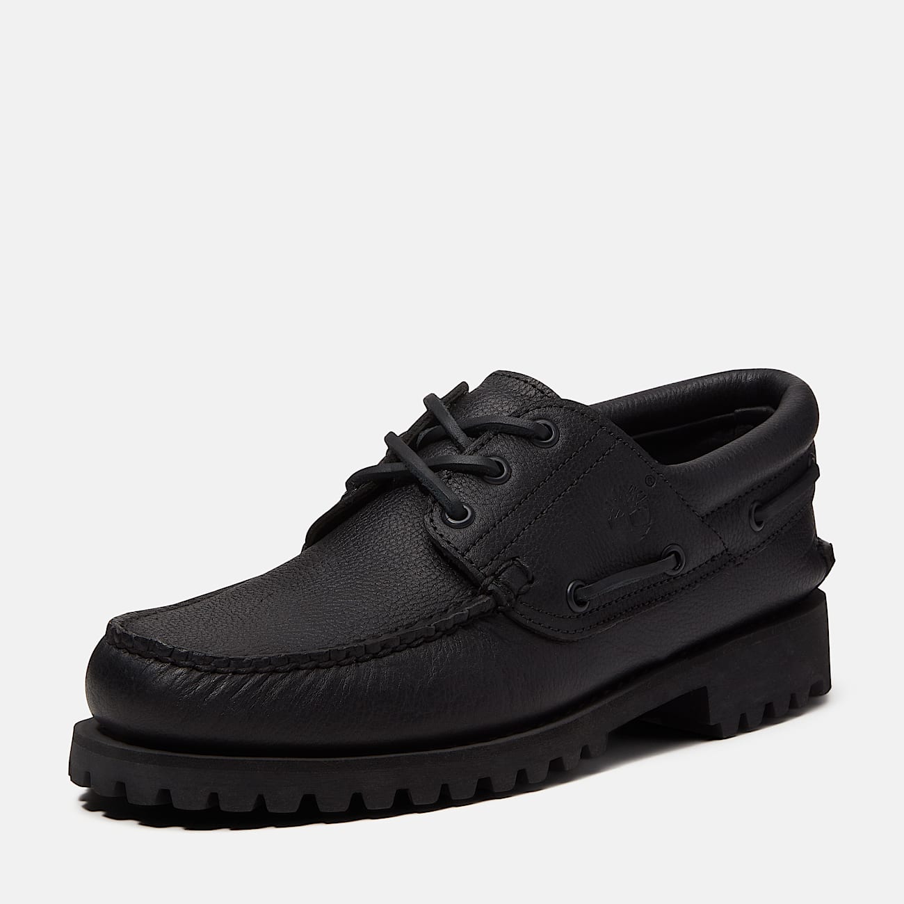 Chaussure bateau cousue main  3 illets Authentic Timberland pour homme en noir TBL noir ALT9