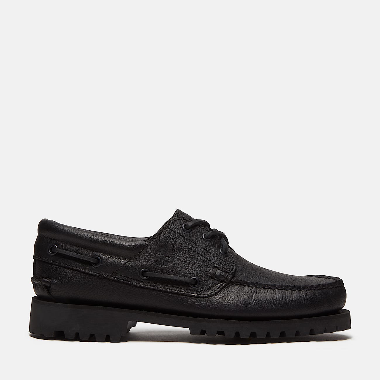 Chaussure bateau cousue main  3 illets Authentic Timberland pour homme en noir TBL noir HERO
