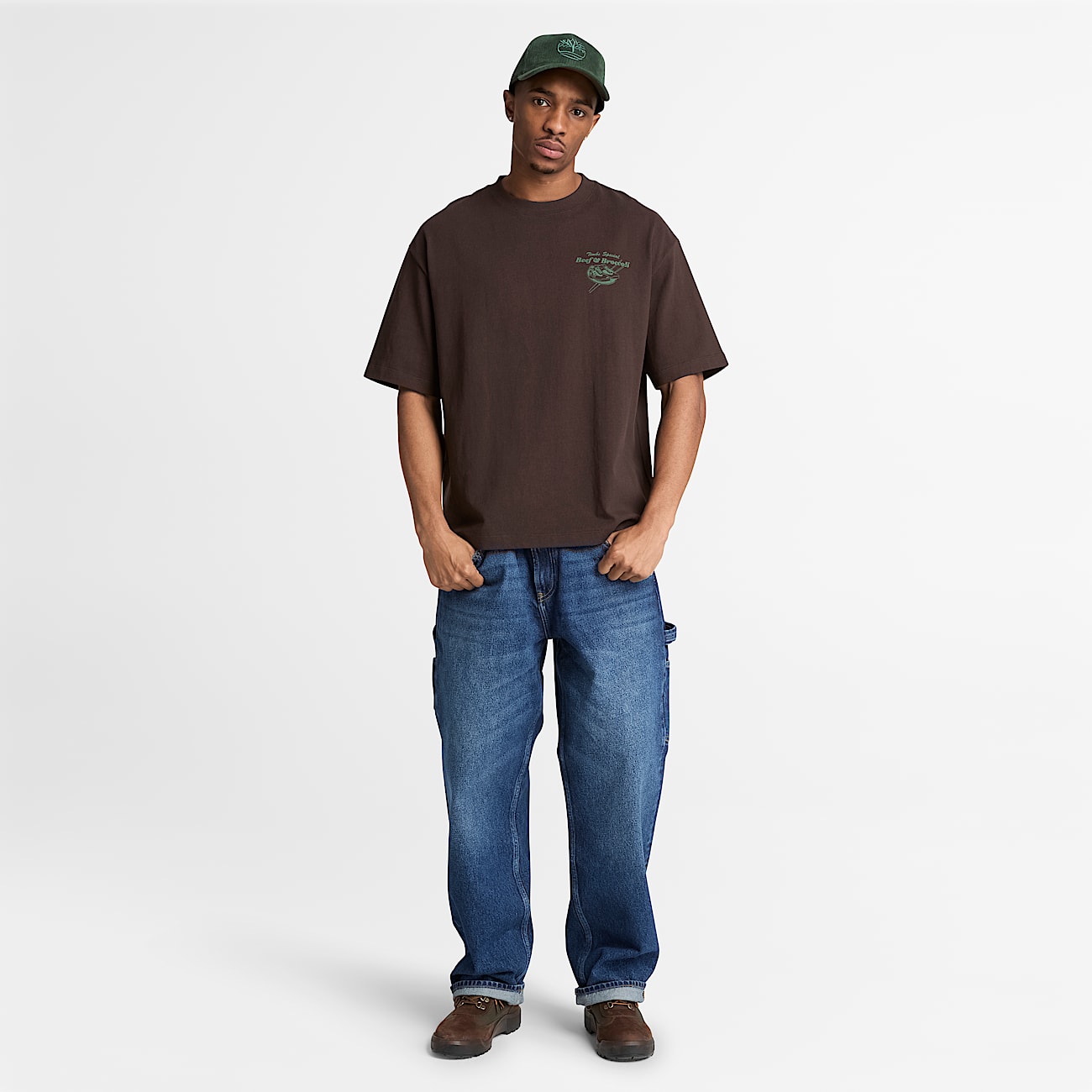 Tshirt Grafica Beef  Broccoli da Uomo in marrone scuro TBL marrone ALT2