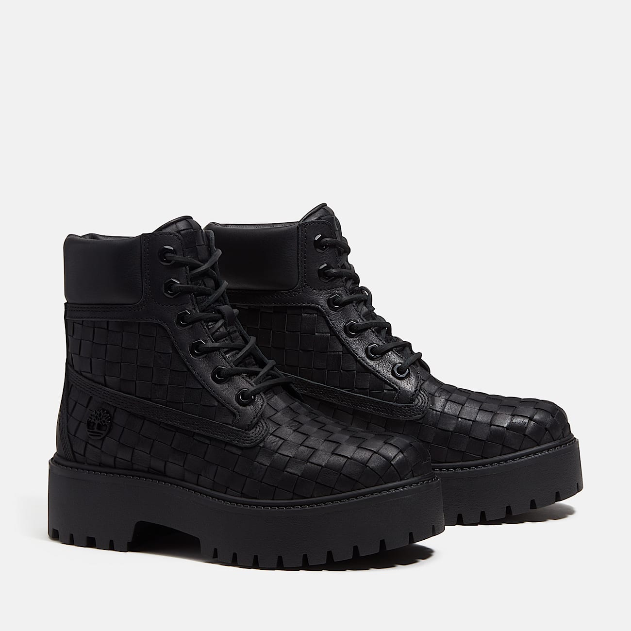 Stone Street Platform 6Inch Woven Boot for Women in Black TBL Black ALT4