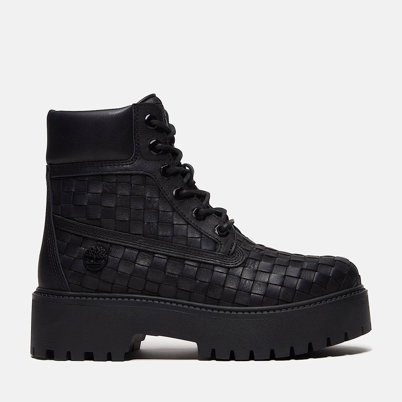 Stone Street Platform 6Inch Woven Boot for Women in Black TBL Black HERO