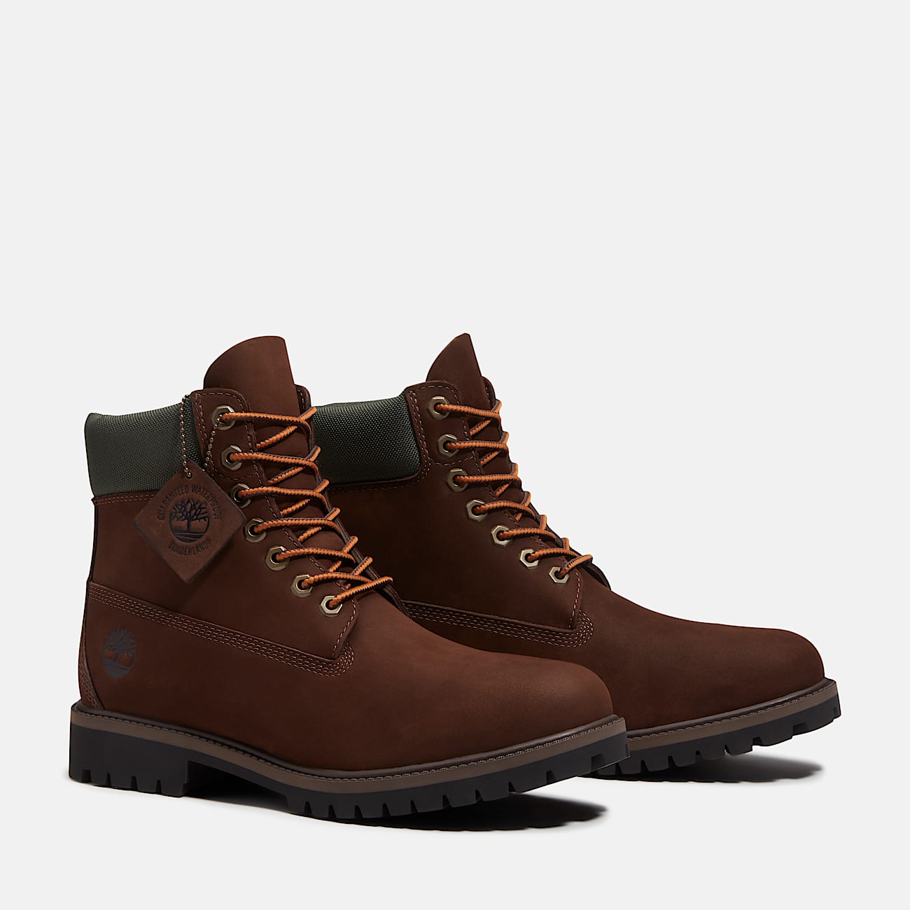 Timberland Heritage 6Inch Waterproof Boot for Men in Dark BrownYellow TBL Brown ALT4