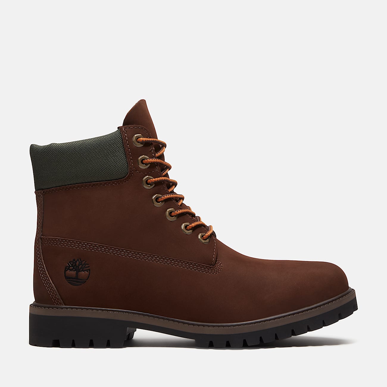 Timberland Heritage 6Inch Waterproof Boot for Men in Dark BrownYellow TBL Brown HERO