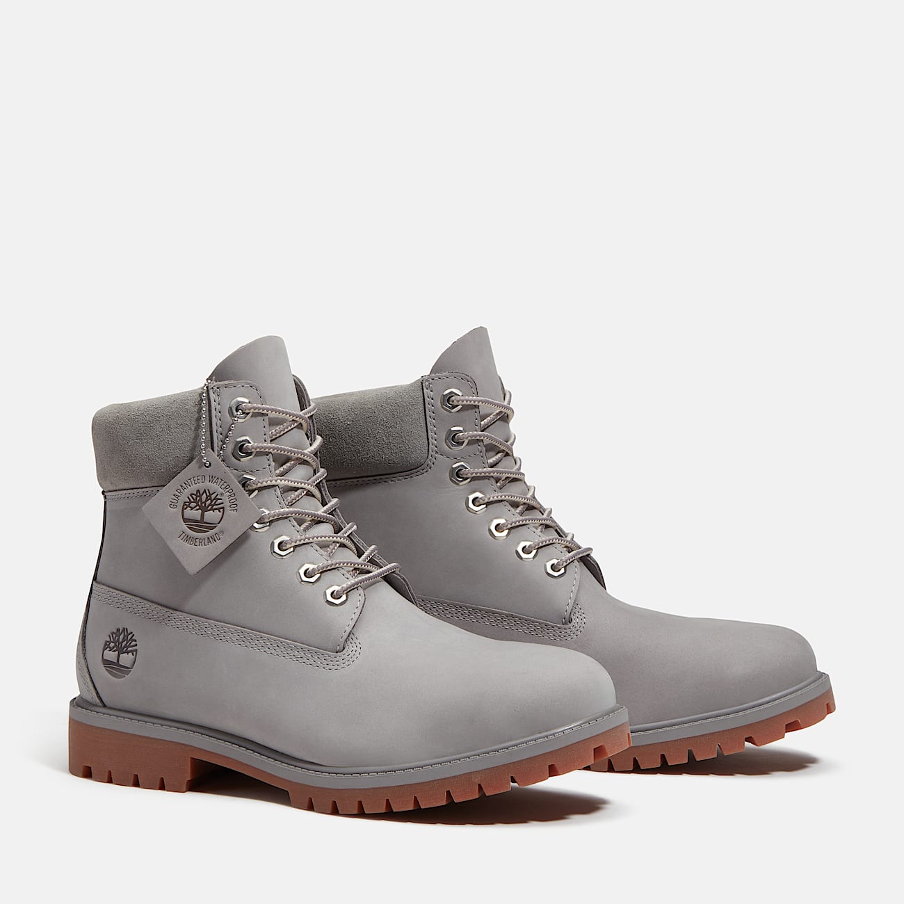 Timberland Heritage 6Inch Waterproof Boot for Men in Grey TBL Grey ALT4