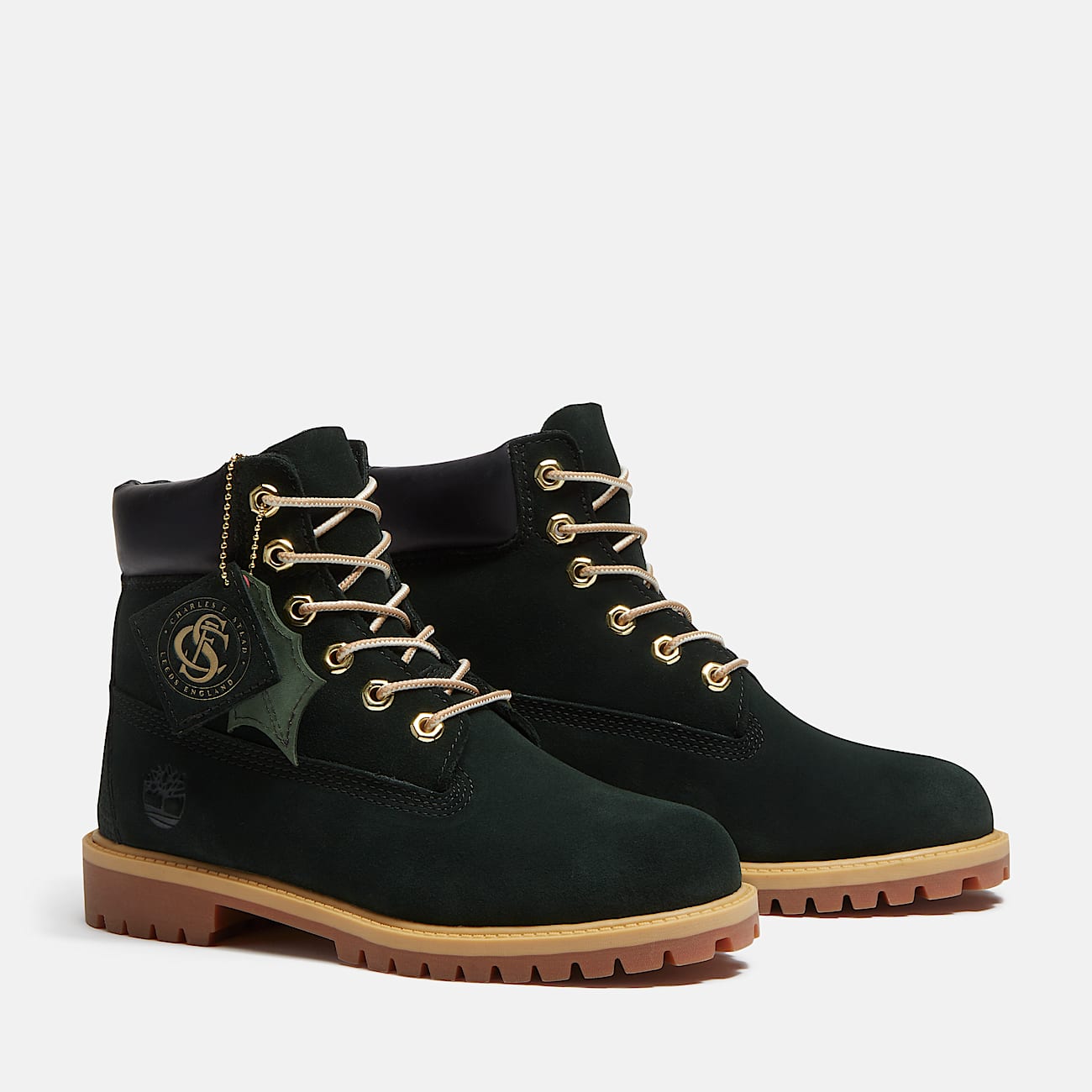 Wasserdichter Timberland Premium 6Inch Boot fr Kinder in Dunkelgrn TBL Grn ALT4