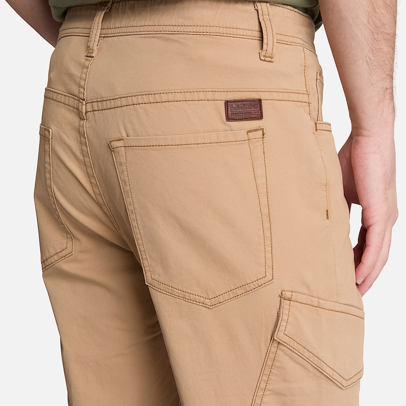 Claremont Slim Twill Chino Trouser for Men in Light Brown TBL Brown ALT3
