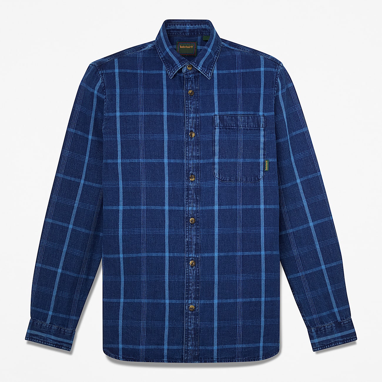 Kariertes Indigo Hemd in regulrer Passform fr Herren in Dunkelblau TBL Blau HERO