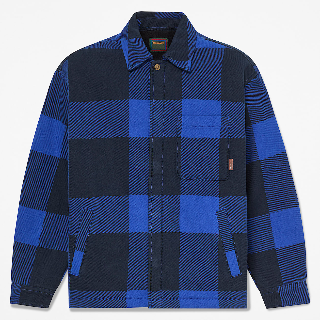 FleeceLined Checkered Overshirt for Men in Blue TBL Blue HERO