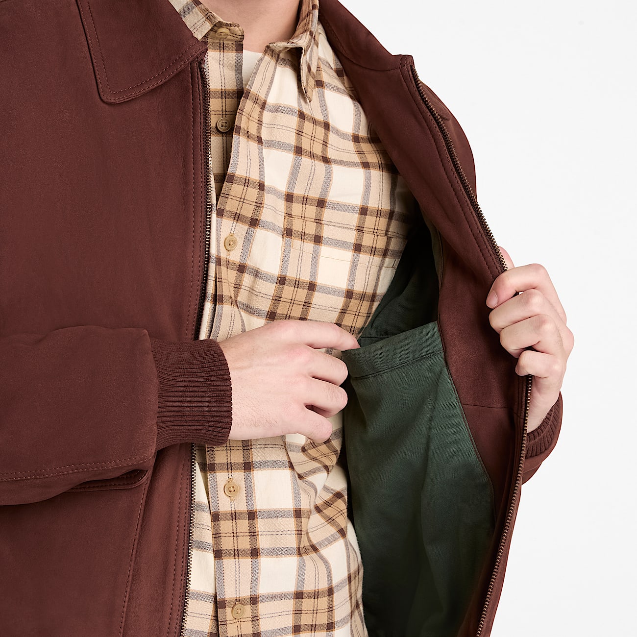 Leather Bomber for Men in Dark Brown TBL Brown ALT3