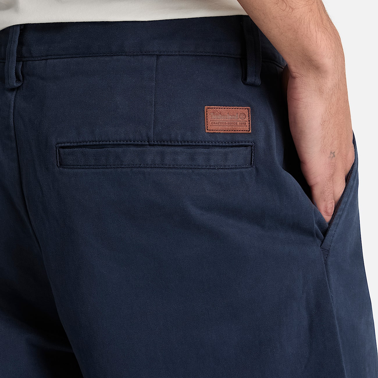 Peached Heavy Twill Chino Trouser for Men in Dark Blue TBL Blue ALT3