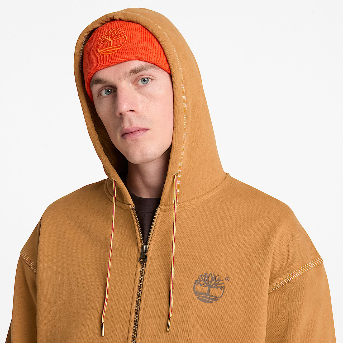 Sweat  capuche zipp Iconic pour homme en jaune TBL jaune ALT3