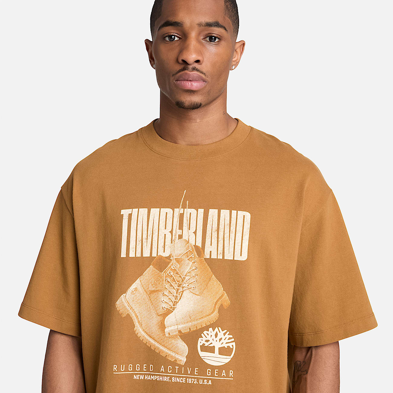 Rugged Boot ShortSleeve TShirt for Men in Dark Yellow TBL Yellow ALT3