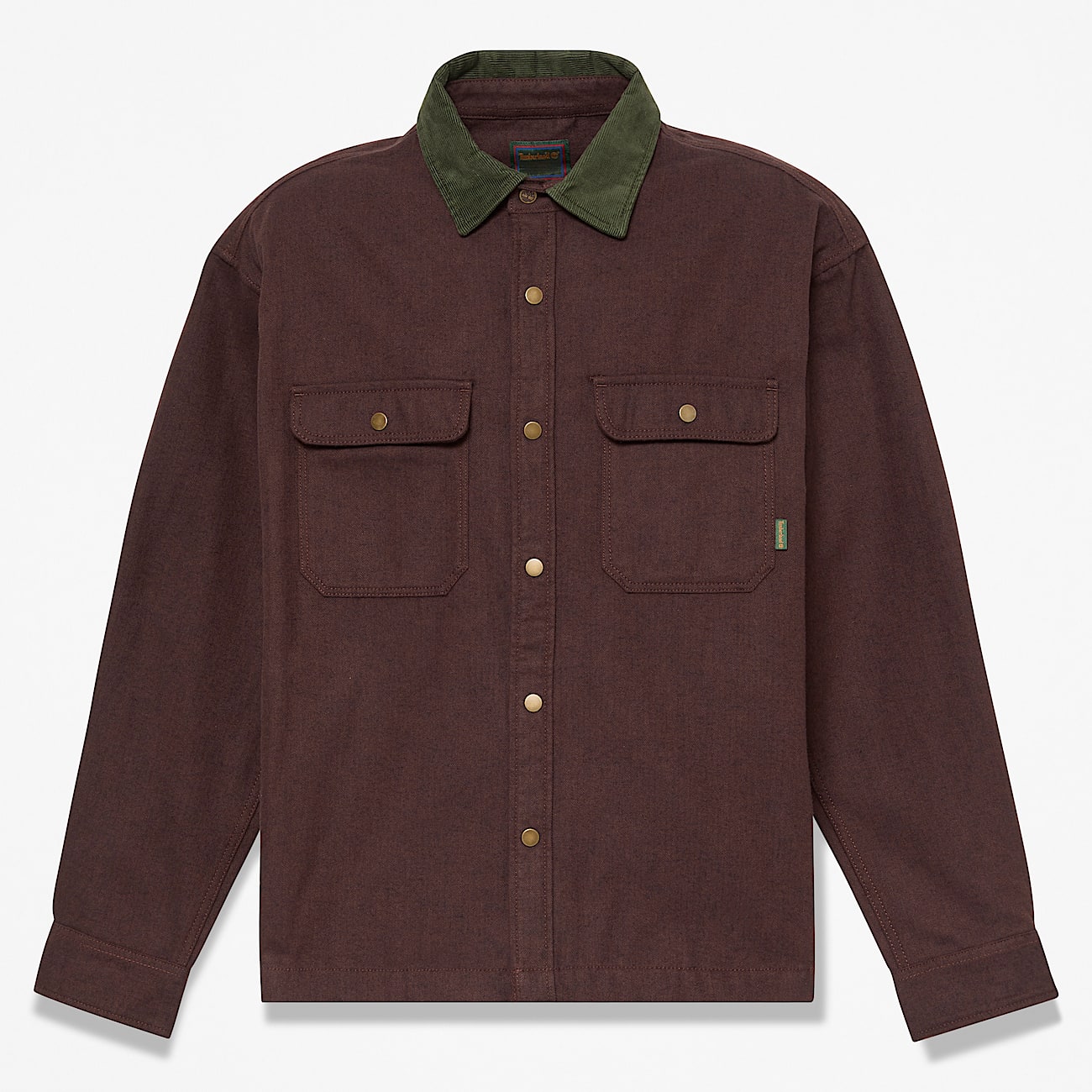 Herringbone Overshirt for Men in Dark Brown TBL Brown HERO