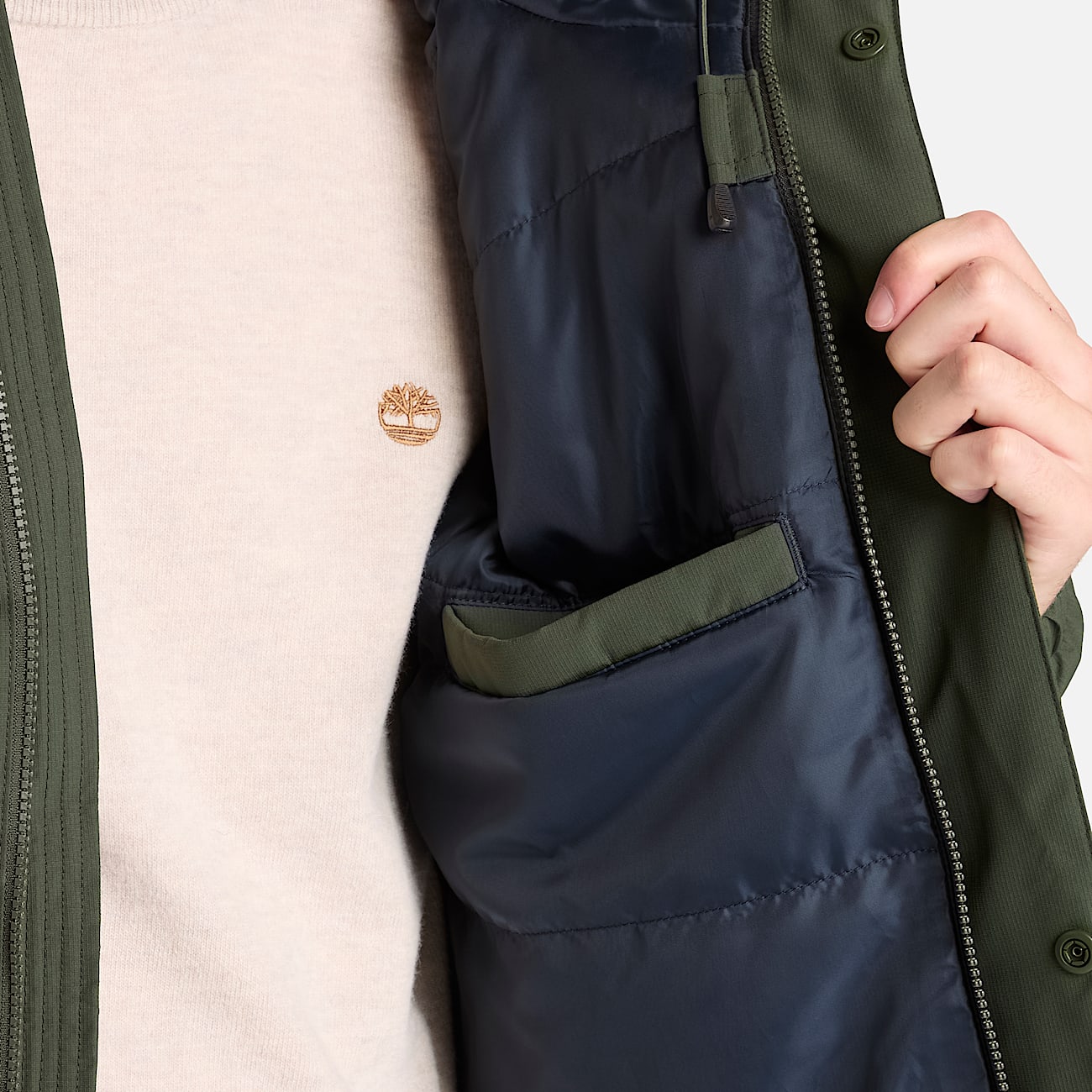 Waterproof Insulated Jacket for Men in Dark Green