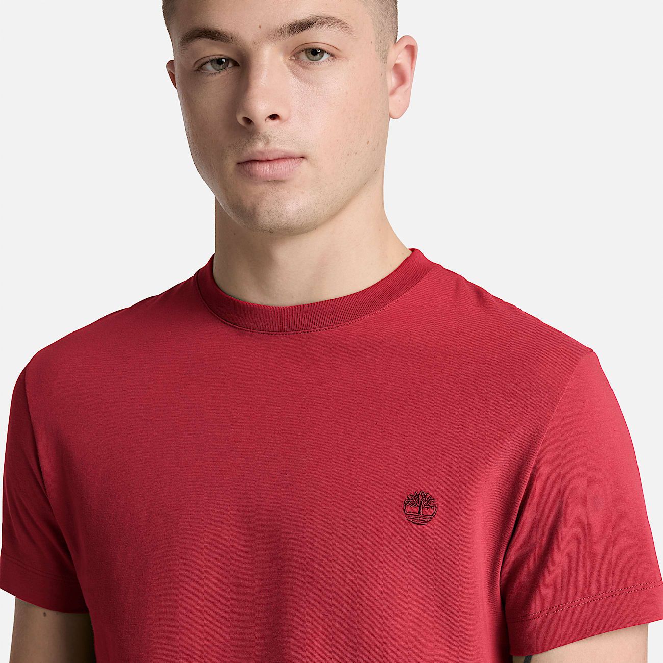 Dunstan River Slim ShortSleeve TShirt for Men in Red TBL Red ALT3