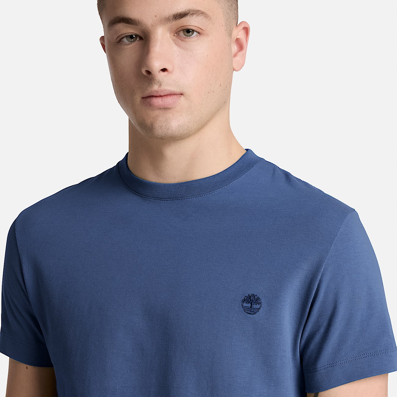 Dunstan River Slim ShortSleeve TShirt for Men in Dark Blue TBL Blue ALT3