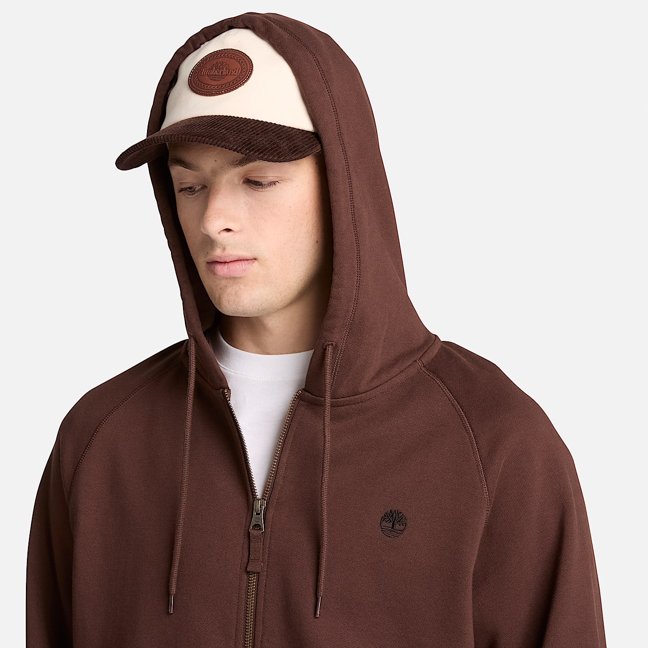 Sudadera con capucha y cremallera integral Exeter River para hombre en marrn oscuro TBL marrn ALT3