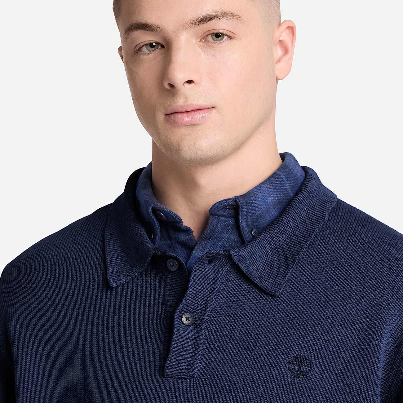 Williams River Cotton Polo Jumper for Men in Dark Blue TBL Blue ALT3