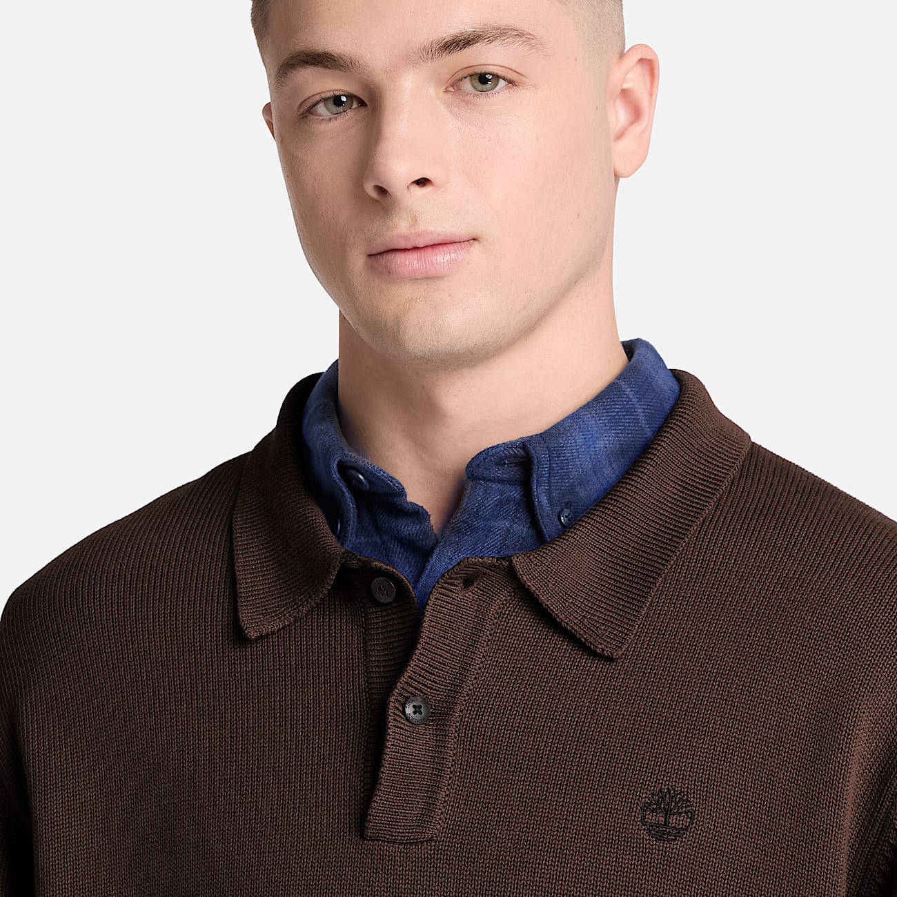 Williams River Cotton Polo Jumper for Men in Dark Brown TBL Brown ALT3