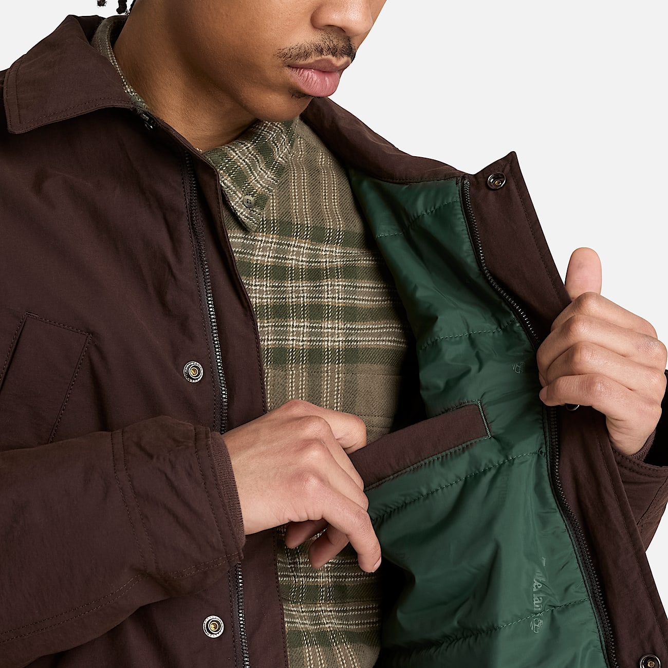 Wenham Insulated Field Coat for Men in Dark Brown TBL Brown ALT3