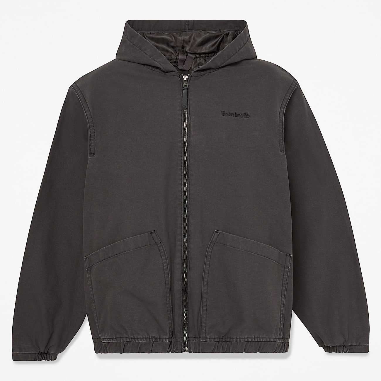 Hooded Canvas Bomber for Men in Black TBL Black HERO