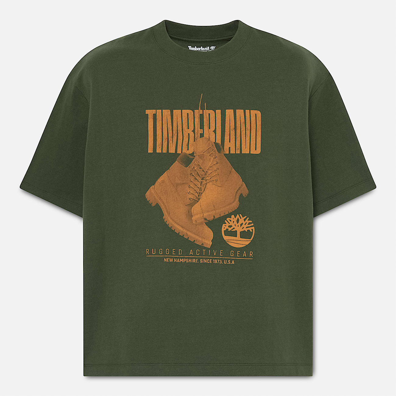 Rugged Boot ShortSleeve TShirt for Men in Dark Green TBL Green HERO