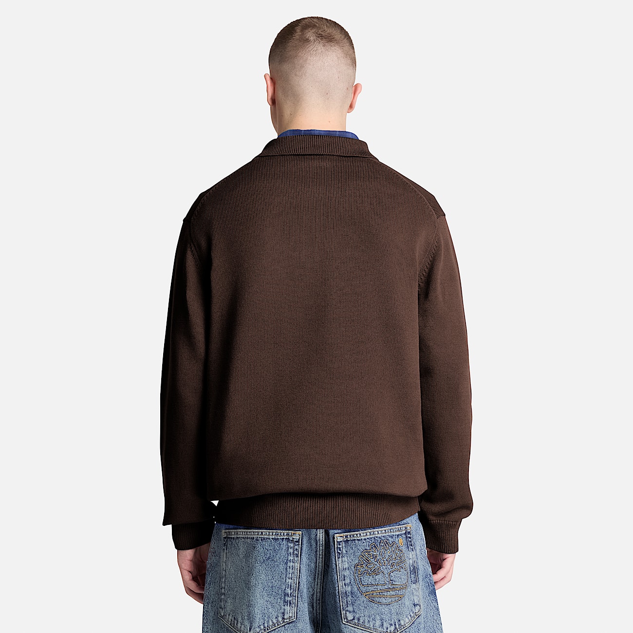 Williams River Cotton Polo Jumper for Men in Dark Brown TBL Brown ALT8