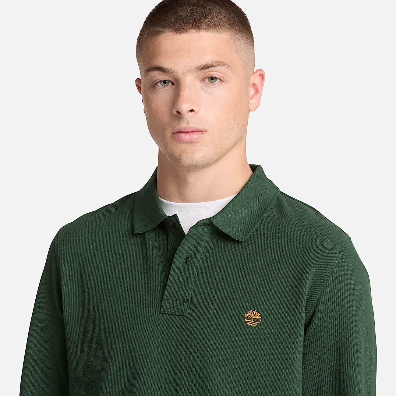 Millers River LongSleeve Polo for Men in Dark Green TBL Green ALT3
