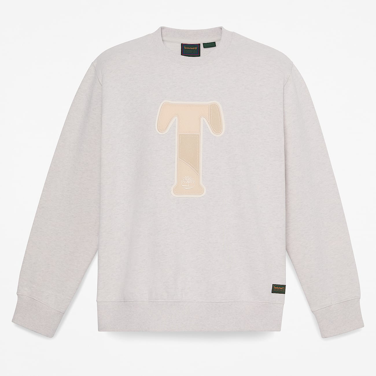 Patchwork Crew Sweatshirt for Men in Light Beige TBL Beige HERO