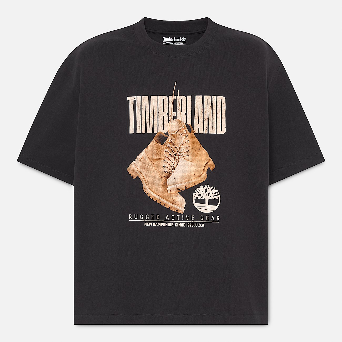 Rugged Boot ShortSleeve TShirt for Men in Black TBL Black HERO