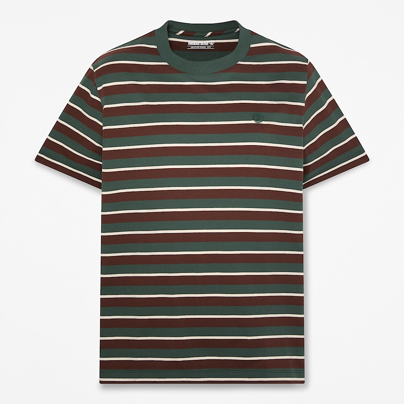 Stripe ShortSleeve TShirt for Men in Dark Green TBL Green HERO