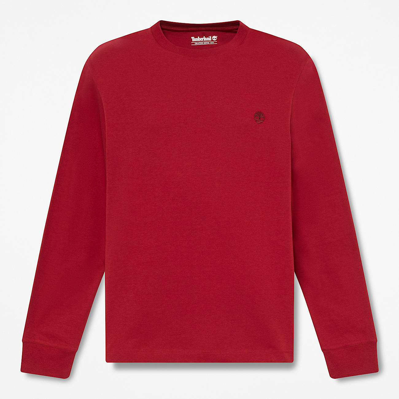 Dunstan River Slim Embroidered LongSleeve TShirt for Men in Red TBL Red HERO