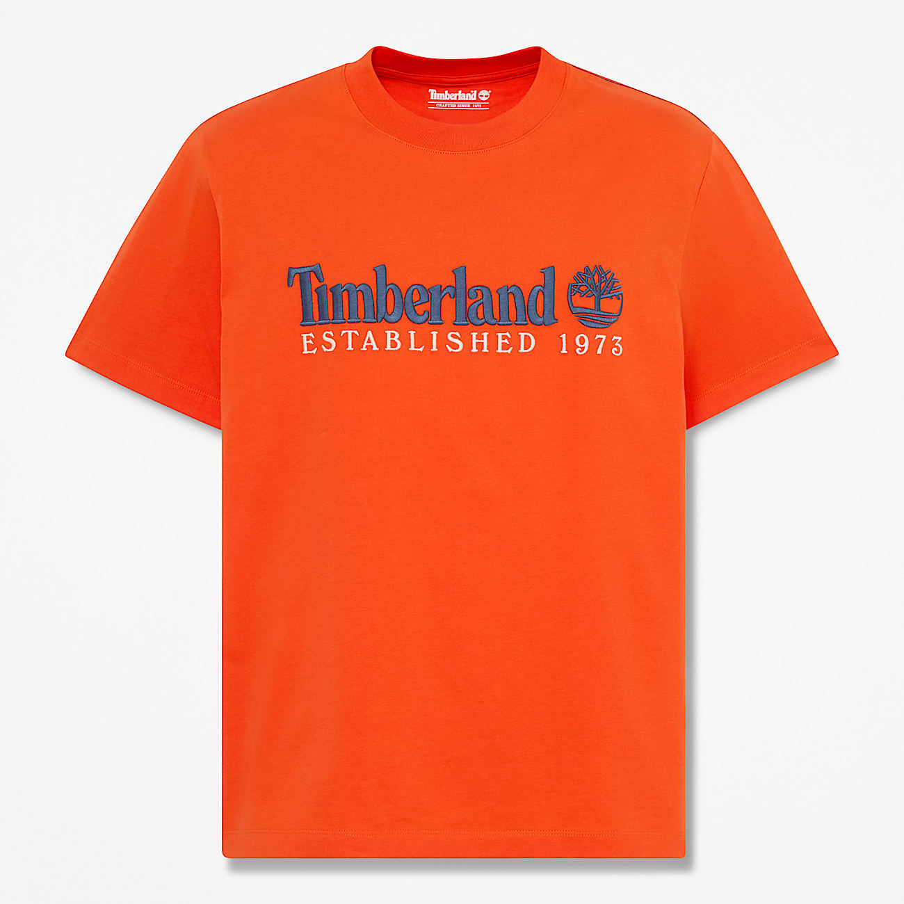 Tshirt a Maniche Corte con Ricamo Established 1973 da Uomo in arancione TBL arancione HERO