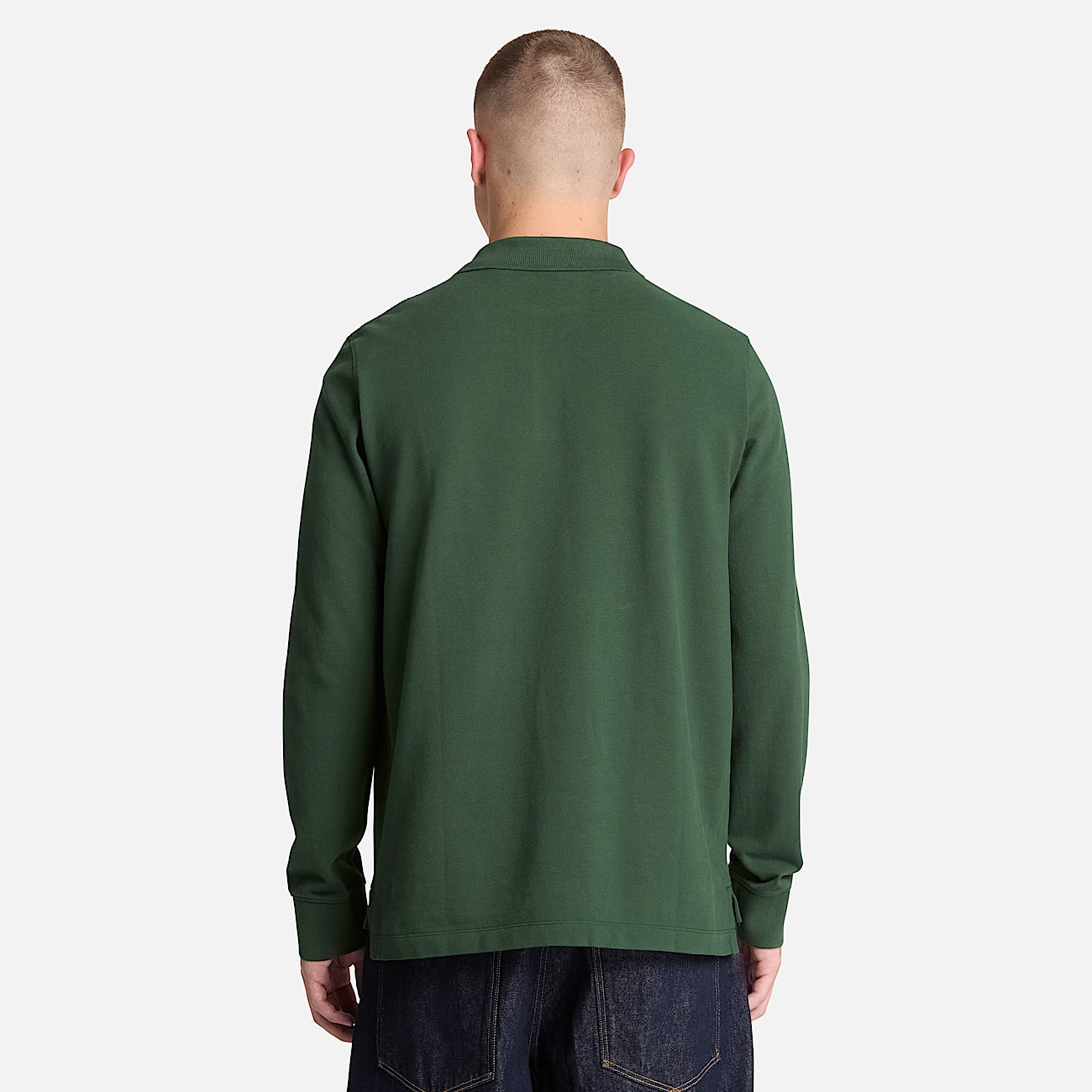Millers River LongSleeve Polo for Men in Dark Green TBL Green ALT8