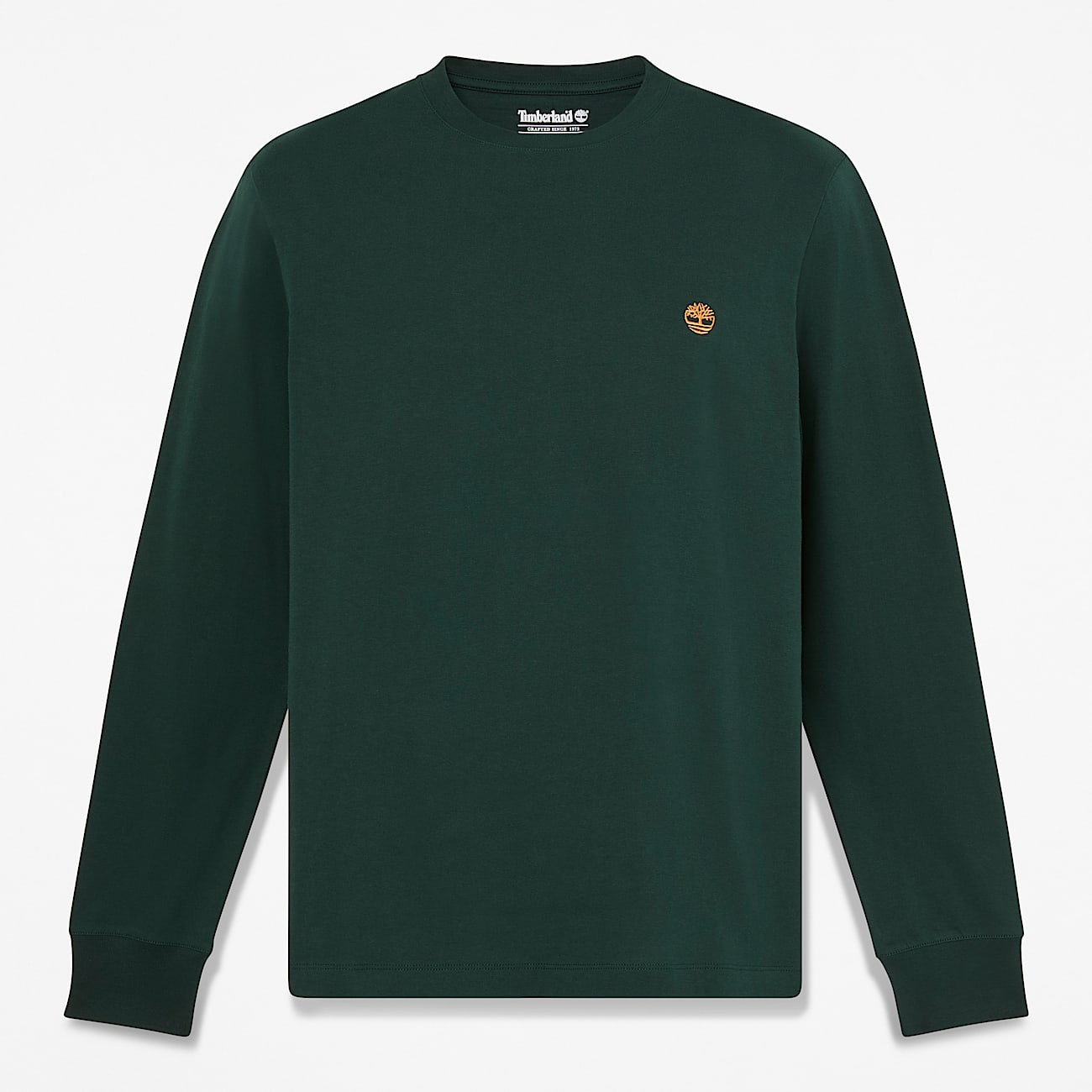 Dunstan River Slim Embroidered LongSleeve TShirt for Men in Dark Green TBL Green HERO