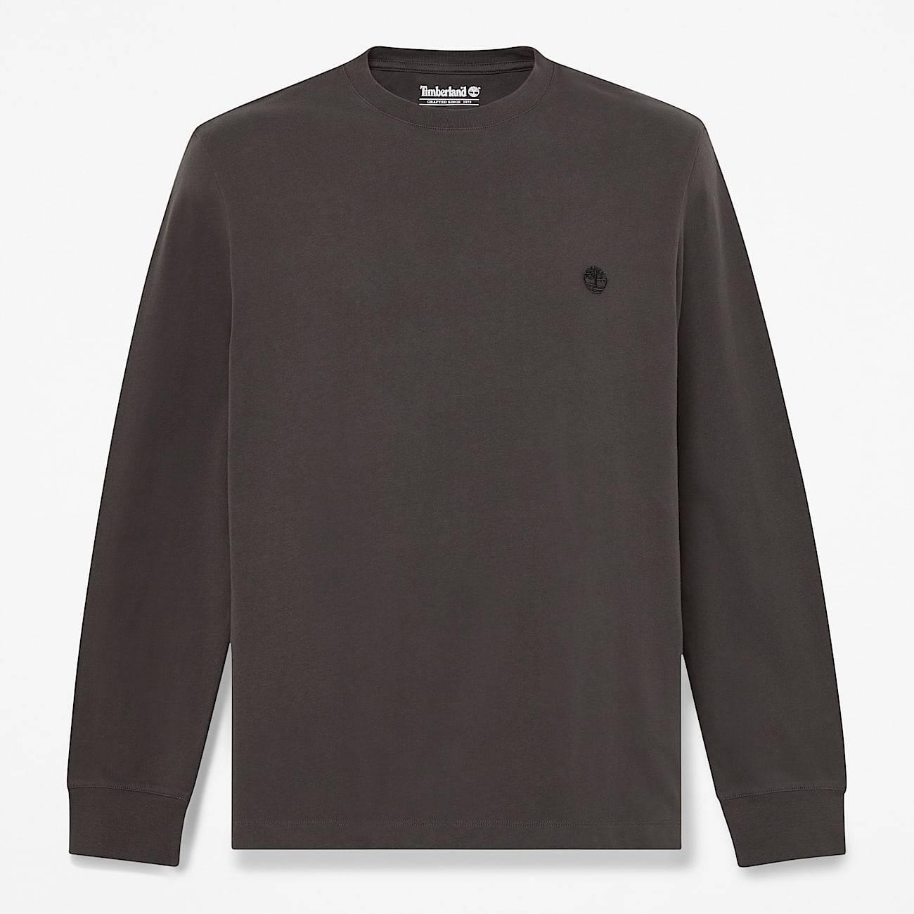 Dunstan River Slim Embroidered LongSleeve TShirt for Men in Black TBL Black HERO