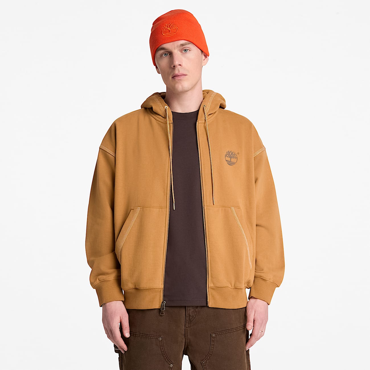 Sweat  capuche zipp Iconic pour homme en jaune TBL jaune ALT1