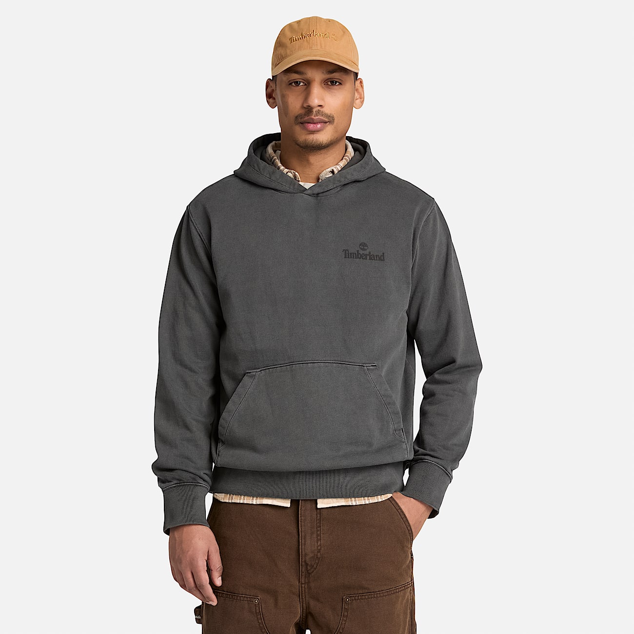 South Cabot Garment Dye Hoodie for Men in Black TBL Black ALT1