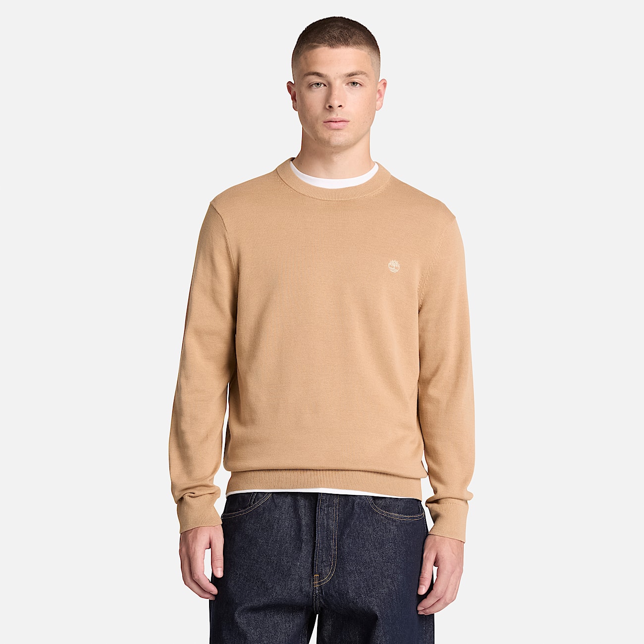 Williams River Cotton Crewneck Jumper for Men in Light Brown TBL Brown ALT1