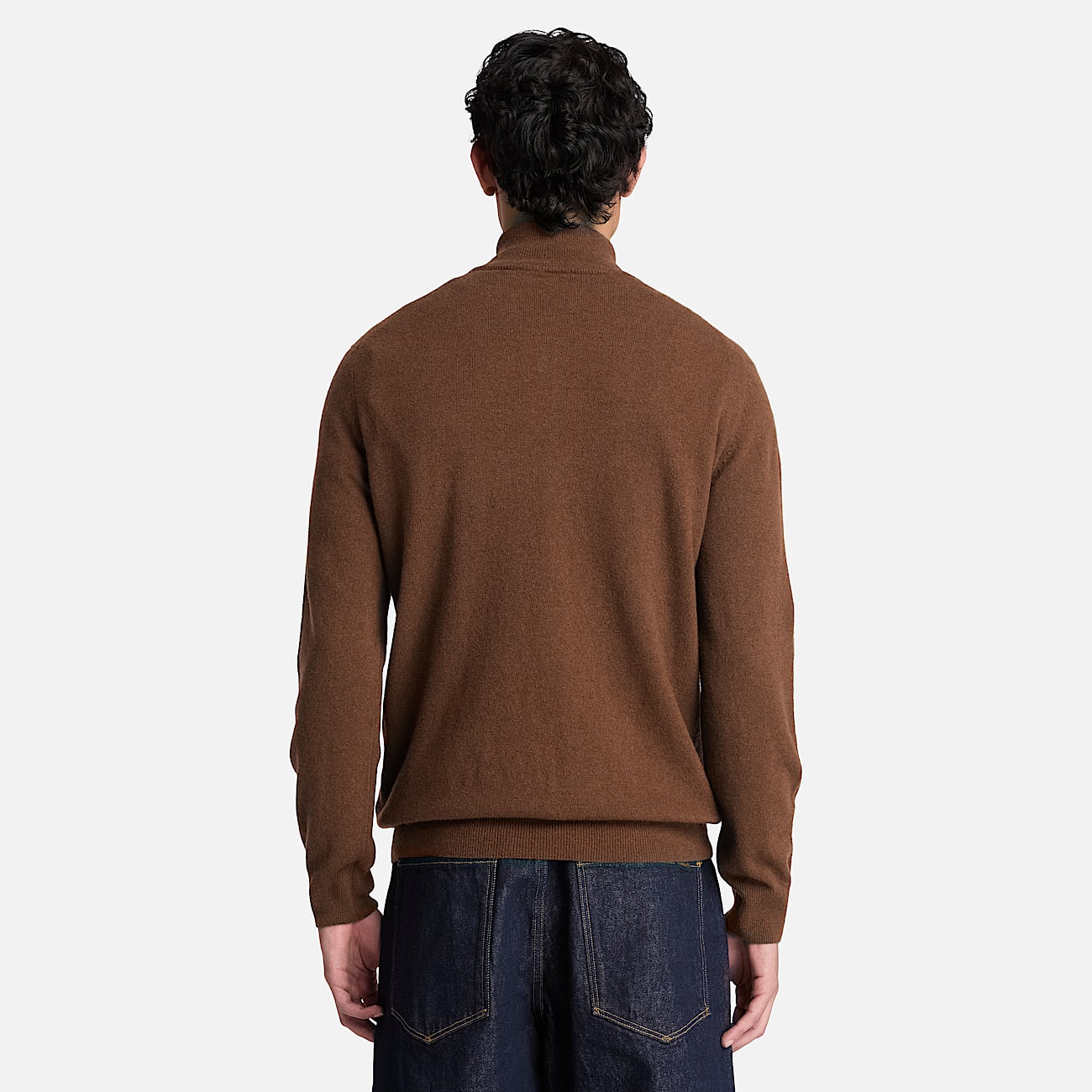 Cohas Brook Pullover aus Merinowolle mit 14Reiverschluss fr Herren in Braun TBL Braun ALT8