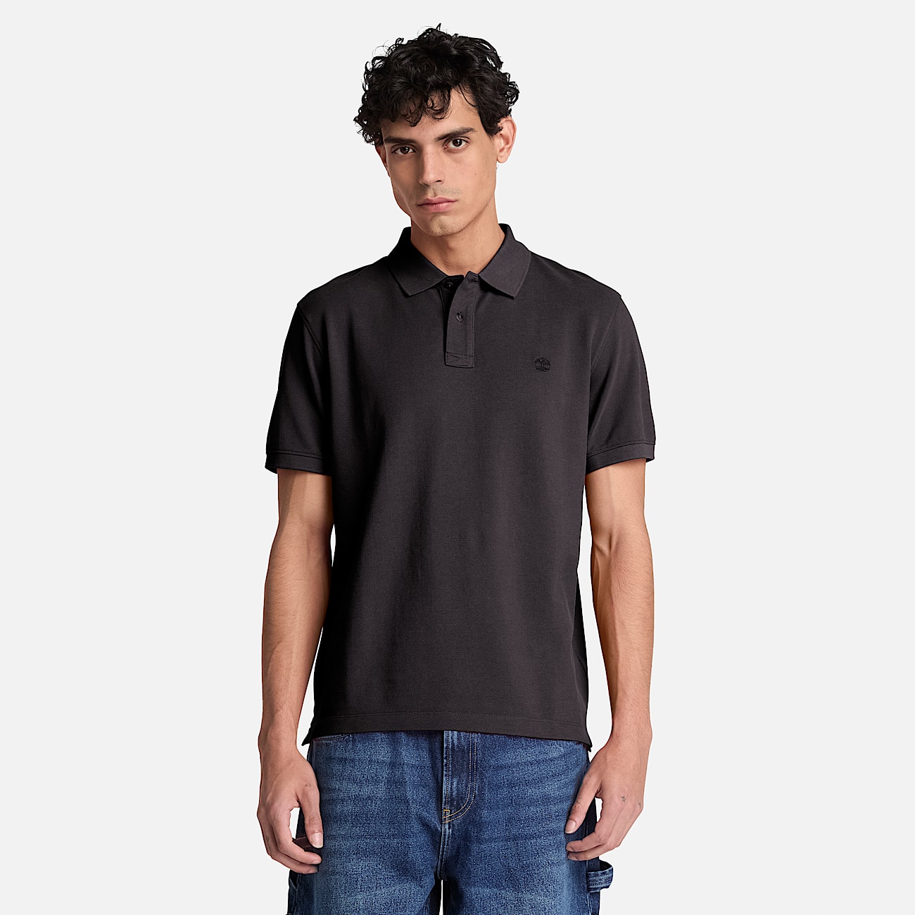 Millers River ShortSleeve Polo for Men in Black TBL Black ALT1